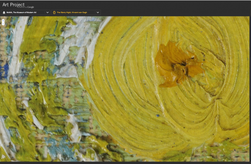 Up close to Starry Night One of the stars in Van Gogh's "Starry Night" in Google's Art Project.