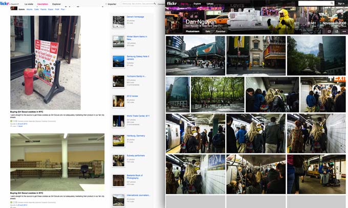 Before and after, my Flickr homepage